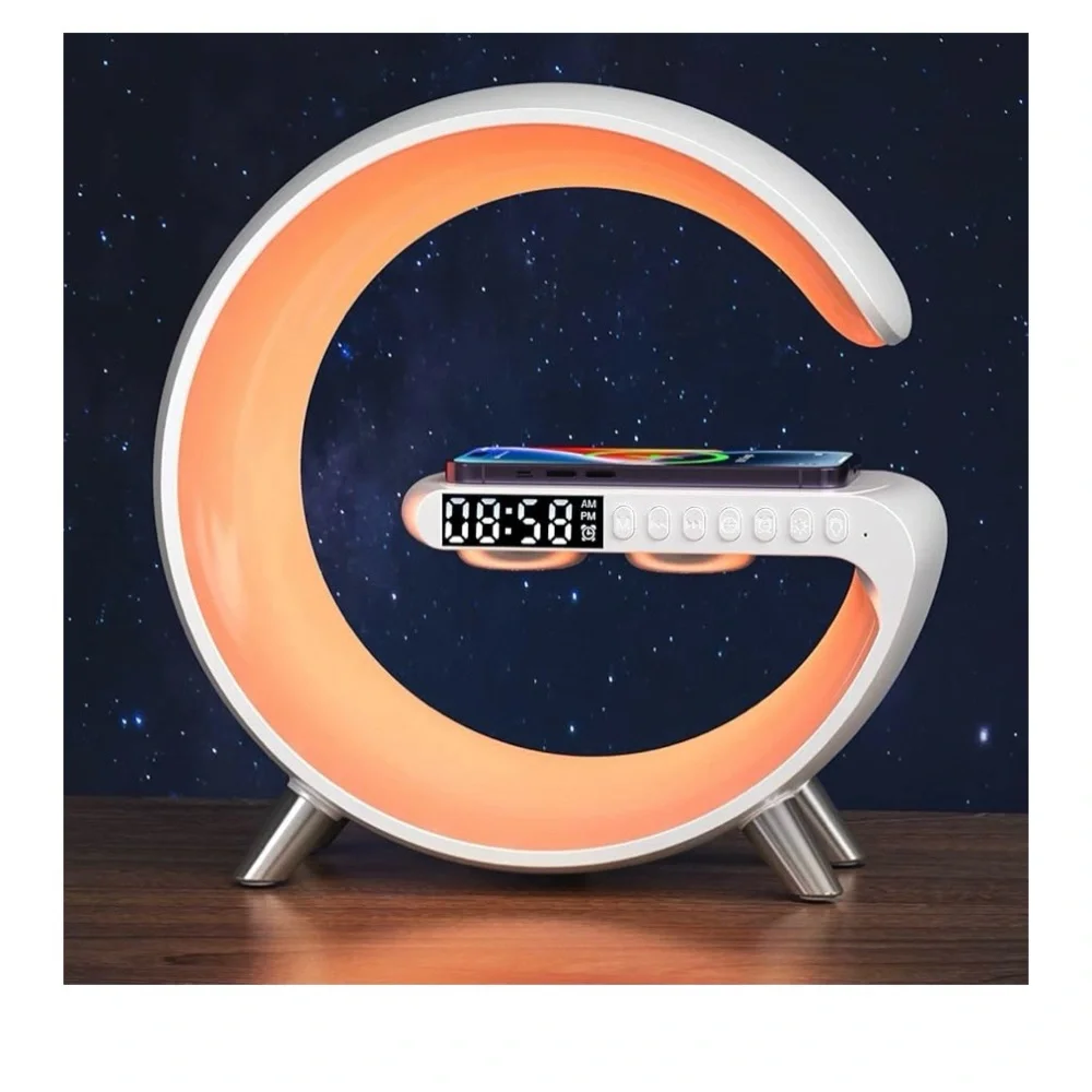 🆕- Vikefon Intelligent Led Table Lamp 5in1 Wireless Charger, Bluetooth